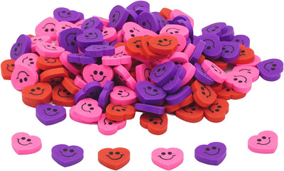 Mini Heart Erasers 144 Pack for Kids, Valentines Erasers in Bulk Stationary Gifts & Reward Prizes, Classroom Exchange Toys, Valentines Day Party Favors by 4E's Novelty