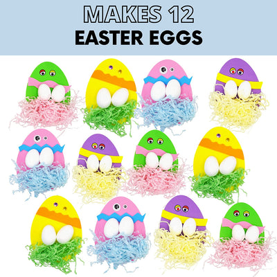 259 Pcs+ Easter Egg Craft Bulk - 3D Magnet Easter Crafts for Kids (Individually Wrapped) for Spring Home DIY Activity Makes 12 by 4E's Novelty
