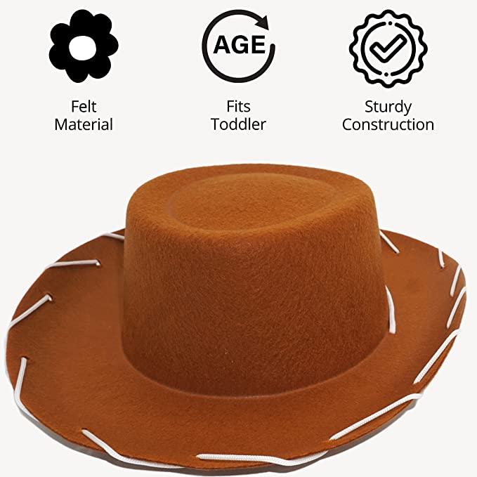 4E's Novelty Child Brown Cowboy Hat for Toddlers & Kids Felt - Kid Cowboy Costume Hat for Boys & Girls Ages 3 4 5 Year Old