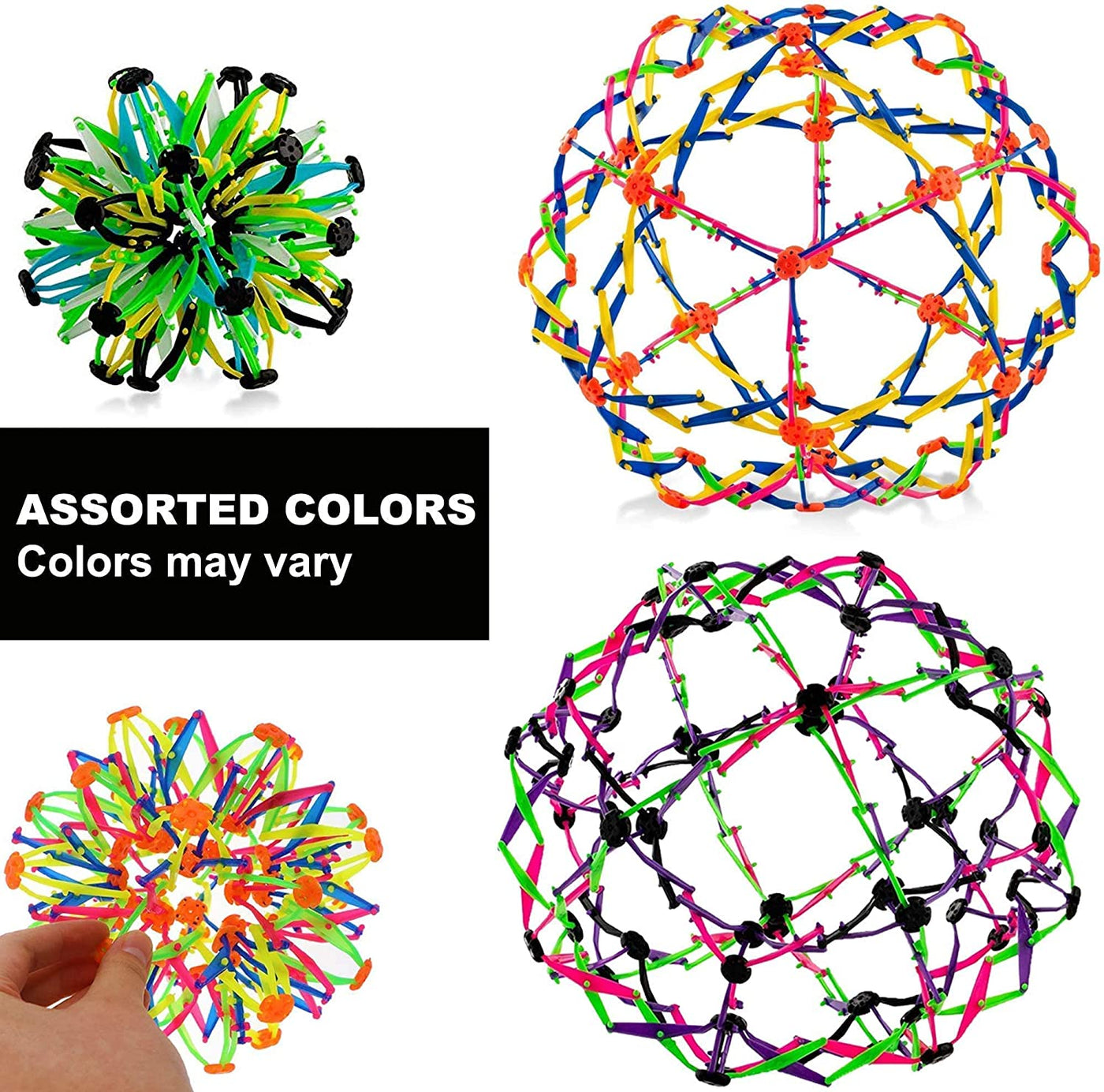 4E's Novelty Expandable Ball, Plastic Sensory Sphere for Kids and Adults
