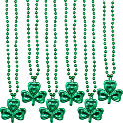 24 Pcs St Patricks Day Beads Necklace Bulk Green Shamrock Beads for Irish Party Favors & Supplies, Costume Accessories by 4E's Novelty
