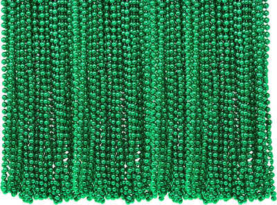St Patricks Day Beads Necklace Bulk (72 Pack) Green Beads - St. Patrick's Day Gifts for Kids, 33" 7mm Kids Party Favor Supplies Costume Accessories by 4E's Novelty